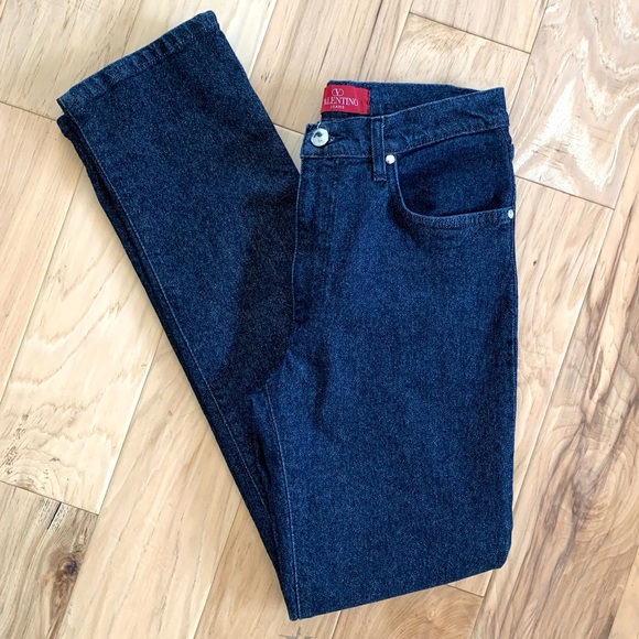 Valentino Vtg Jeans High Rise Straight Leg Y2K Retro 90s Designer Logo Size 4? - Picture 15 of 15